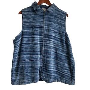 Y2K VTG Allison Daley Women Vest Top 20W Blue Corduroy Zip Up Cowgirl Country‎